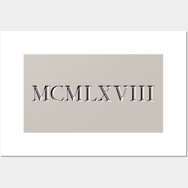 Roman Numeral 1968 Wall Art by GloopTrekker